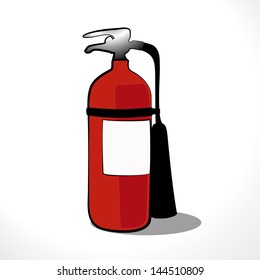 vector classic red fire extinguisher isolated with shadow and white background
