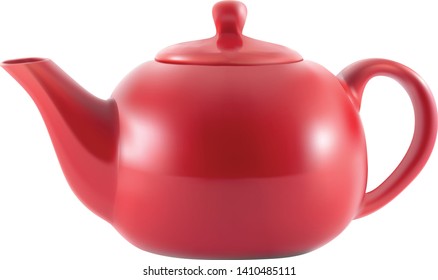 vector classic red teapot mesh technique