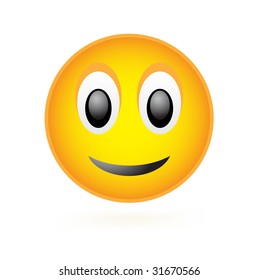 Vector classic smile face isolated on white