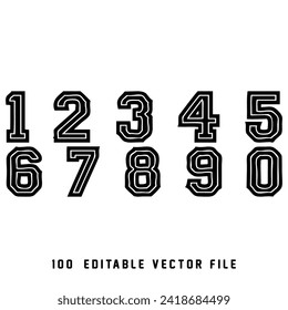 Vector classic sport basketball jersey number vector