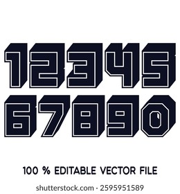 Vector classic sport basketball jersey number vector