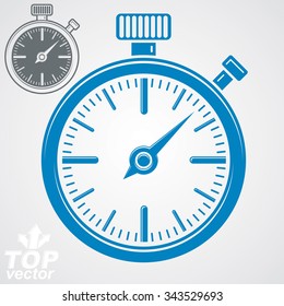 Vector classic stopwatch, additional version included. Eps8 vector illustration, pocket watch conceptual symbol.