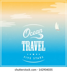 vector classic tour advertisement journey drive classic vacation summer nature star boat landscape palm tour isolated conceptual trip cruiser background scene tourism earth blue sky view cloud subtrop