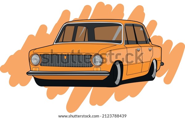 Vector of a classic vintage car. Retro car poster.\
Old School. Racing team, tuning. Realistic Vector illustration for\
sticker, poster or\
badge