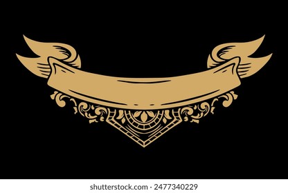 vector classic vintage ribbon ornament