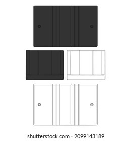 Vector Classic Wallet Black and White Sleeves Streetwear Fashion Illustration Design Commercial Use