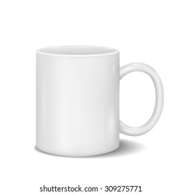 Vector Classic White Cup for Business Branding and Corporate Identity. 