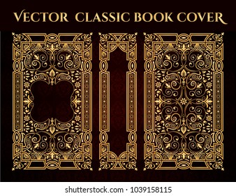 Vector classical book cover. Decorative vintage frame or border to be printed on the covers of books. Color can be changed in a few mouse clicks.