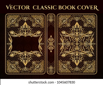 Vector classical book cover. Decorative vintage frame or border to be printed on the covers of books. Color can be changed in a few mouse clicks.