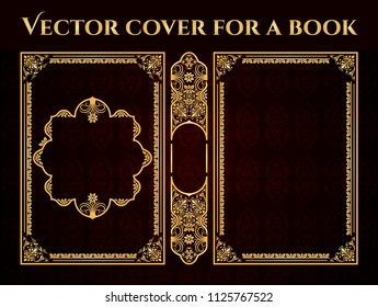 Vector classical book cover. Decorative vintage frame or border to be printed on the covers of books. Drawn by the standard size. Color can be changed in a few mouse clicks.