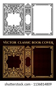 Vector classical book cover. Decorative vintage frame or border to be printed on the covers of books. Color can be changed in a few mouse clicks.