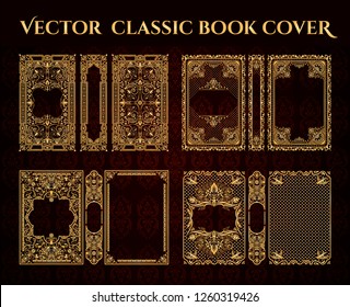 Vector classical book cover. Decorative vintage frame or border to be printed on the covers of books. Drawn by the standard size. Color can be changed in a few mouse clicks.