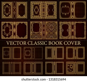 Vector classical book cover. Decorative vintage frame or border to be printed on the covers of books. Drawn by the standard size. Color can be changed in a few mouse clicks