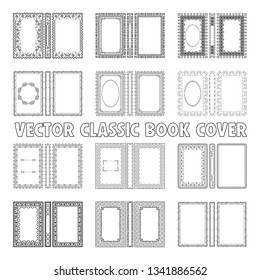 Vector classical book cover. Decorative vintage frame or border to be printed on the covers of books. Drawn by the standard size. Color can be changed in a few mouse clicks.