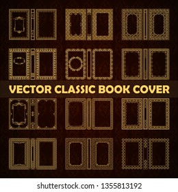 Vector classical book cover. Decorative vintage frame or border to be printed on the covers of books. Drawn by the standard size. Color can be changed in a few mouse clicks.