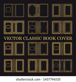 Vector classical book cover. Decorative vintage frame or border to be printed on the covers of books. Drawn by the standard size. Color can be changed in a few mouse clicks.