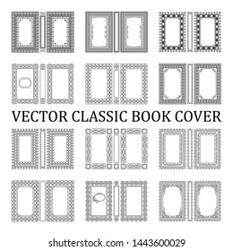 Vector classical book cover. Decorative vintage frame or border to be printed on the covers of books. Drawn by the standard size. Color can be changed in a few mouse clicks.