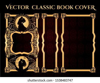 Vector classical book cover. Decorative vintage frame or border to be printed on the covers of books. Drawn by the standard size. Color can be changed in a few mouse clicks.
