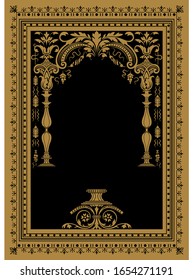 Vector classical book cover. Decorative vintage frame or border to be printed on the covers of books.