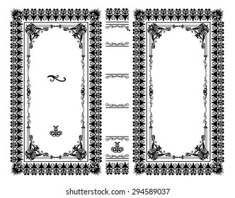 Vector classical book cover. Decorative vintage frame or border to be printed on the covers of books. Drawn by the standard size 
