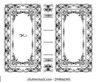 Vector classical book cover. Decorative vintage frame or border to be printed on the covers of books. Drawn by the standard size 