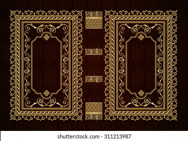 Vector classical book cover. Decorative vintage frame or border to be printed on the covers of books. Drawn by the standard size 