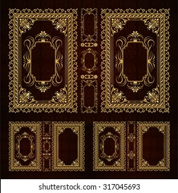 Vector classical book cover. Decorative vintage frame or border to be printed on the covers of books. Drawn by the standard size. Color can be changed in a few mouse clicks. Three design options