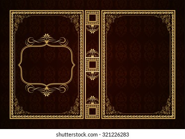 Vector classical book cover. Decorative vintage frame or border to be printed on the covers of books. Drawn by the standard size. Color can be changed in a few mouse clicks.
