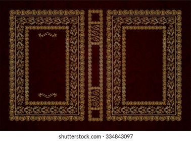 Vector classical book cover. Decorative vintage frame or border to be printed on the covers of books. Drawn by the standard size. Color can be changed in a few mouse clicks.