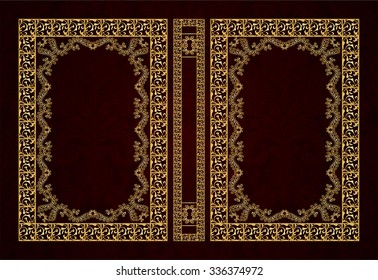 Vector classical book cover. Decorative vintage frame or border to be printed on the covers of books. Drawn by the standard size. Color can be changed in a few mouse clicks.