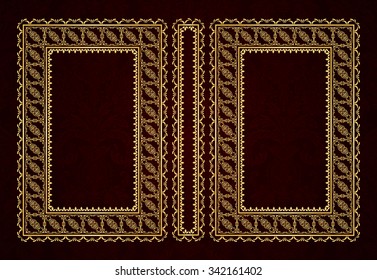 Vector classical book cover. Decorative vintage frame or border to be printed on the covers of books. Drawn by the standard size. Color can be changed in a few mouse clicks.