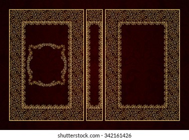 Vector classical book cover. Decorative vintage frame or border to be printed on the covers of books. Drawn by the standard size. Color can be changed in a few mouse clicks.