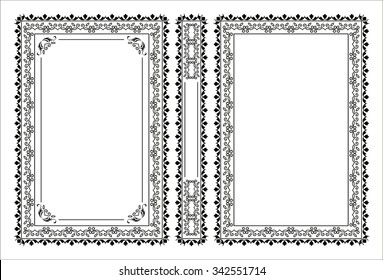 Vector classical book cover. Decorative vintage frame or border to be printed on the covers of books. Drawn by the standard size. Color can be changed in a few mouse clicks.