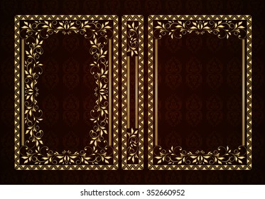 Vector classical book cover. Decorative vintage frame or border to be printed on the covers of books. Drawn by the standard size. Color can be changed in a few mouse clicks. Set of four covers