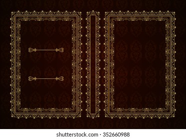 Vector classical book cover. Decorative vintage frame or border to be printed on the covers of books. Drawn by the standard size. Color can be changed in a few mouse clicks. Set of four covers