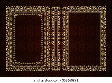 Vector classical book cover. Decorative vintage frame or border to be printed on the covers of books. Drawn by the standard size. Color can be changed in a few mouse clicks. Set of four covers