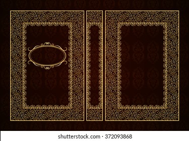 Vector classical book cover. Decorative vintage frame or border to be printed on the covers of books. Drawn by the standard size. Color can be changed in a few mouse clicks.
