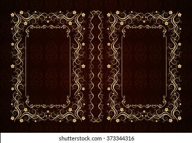 Vector classical book cover. Decorative vintage frame or border to be printed on the covers of books. Drawn by the standard size. Color can be changed in a few mouse clicks.