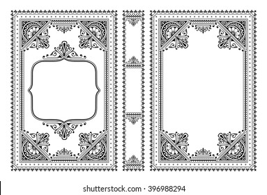 Vector classical book cover. Decorative vintage frame or border to be printed on the covers of books. Drawn by the standard size
