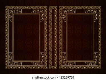 Vector classical book cover. Decorative vintage frame or border to be printed on the covers of books. Drawn by the standard size