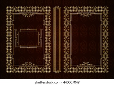 Vector classical book cover. Decorative vintage frame or border to be printed on the covers of books. Drawn by the standard size. Color can be changed in a few mouse clicks.