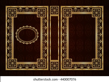 Vector classical book cover. Decorative vintage frame or border to be printed on the covers of books. Drawn by the standard size. Color can be changed in a few mouse clicks.