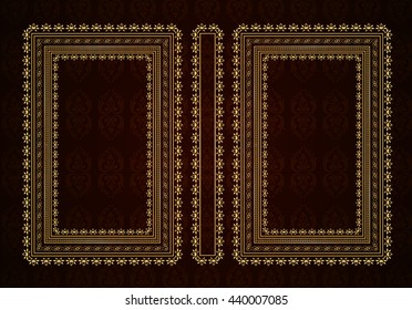 Vector classical book cover. Decorative vintage frame or border to be printed on the covers of books. Drawn by the standard size. Color can be changed in a few mouse clicks.