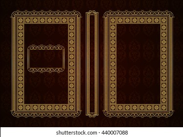 Vector classical book cover. Decorative vintage frame or border to be printed on the covers of books. Drawn by the standard size. Color can be changed in a few mouse clicks.