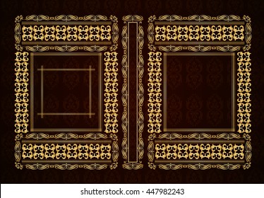 Vector classical book cover. Decorative vintage frame or border to be printed on the covers of books. Drawn by the standard size. Color can be changed in a few mouse clicks.