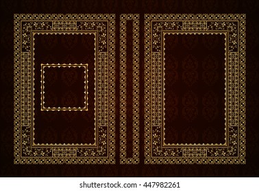 Vector classical book cover. Decorative vintage frame or border to be printed on the covers of books. Drawn by the standard size. Color can be changed in a few mouse clicks.