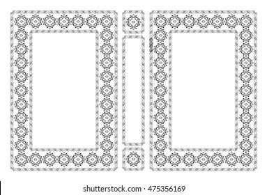 Vector classical book cover. Decorative vintage frame or border to be printed on the covers of books. Drawn by the standard size