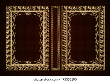 Vector classical book cover. Decorative vintage frame or border to be printed on the covers of books. Drawn by the standard size