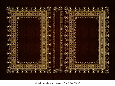 Vector classical book cover. Decorative vintage frame or border to be printed on the covers of books. Drawn by the standard size