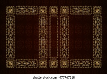 Vector classical book cover. Decorative vintage frame or border to be printed on the covers of books. Drawn by the standard size